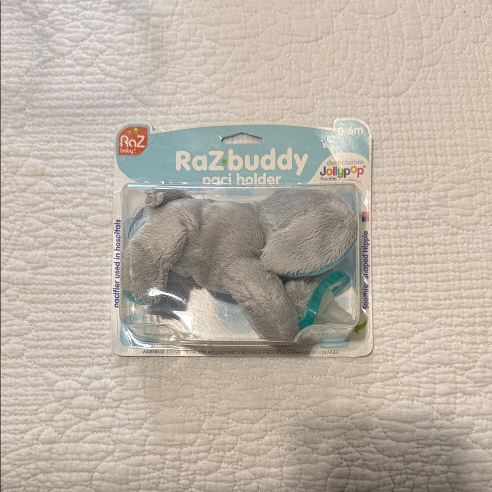 Gray Pacifier Holder Bib
